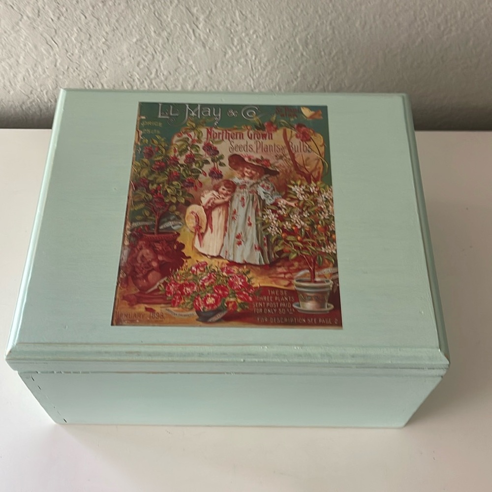 Handcrafted wooden seeds box